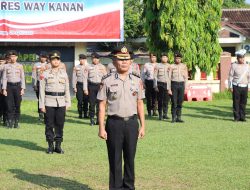 Kapolres Way Kanan Pimpin Upacara Kenaikan Pangkat Pengabdian AKP J.T.H Sitompul*